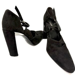 90s Vintage KARL LAGERFELD suede pump 7.5